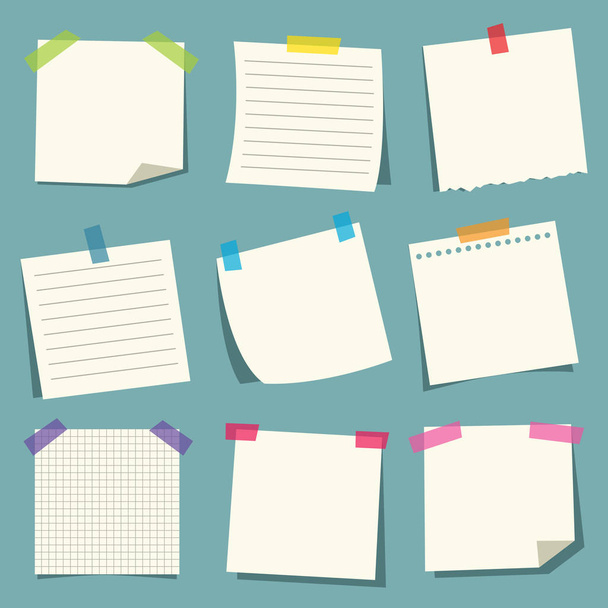 Vector Illustration Of Note Papers - Vector, Image