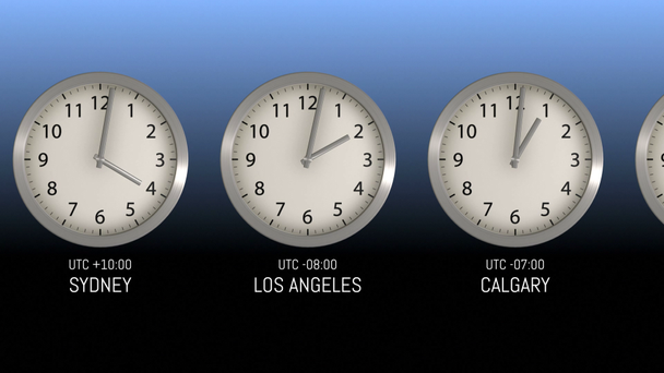 Time Zones - Clock 50 (HD) - Footage, Video