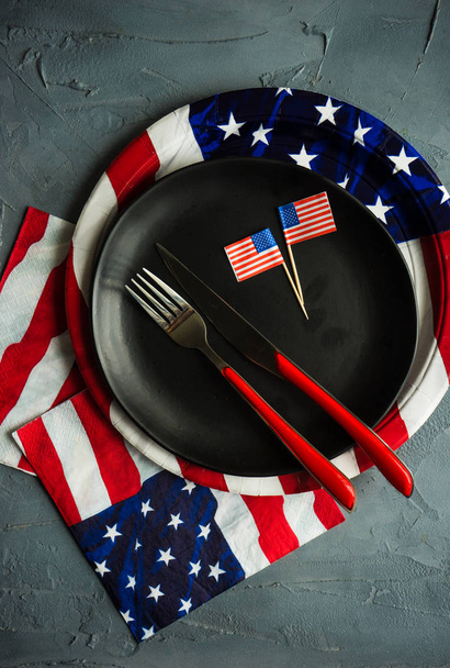 4 july table setting - Foto, afbeelding