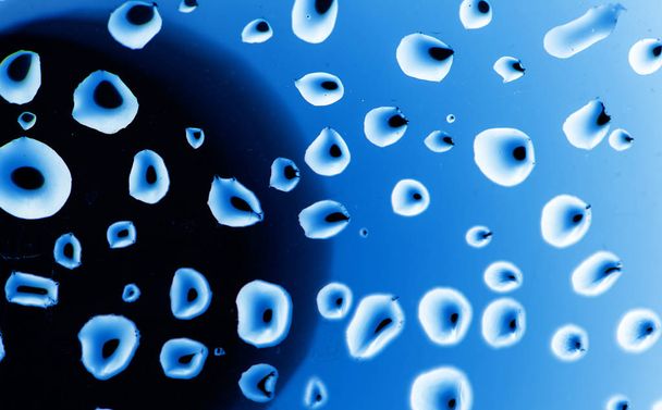 drops of water on a blue background - Foto, Imagen
