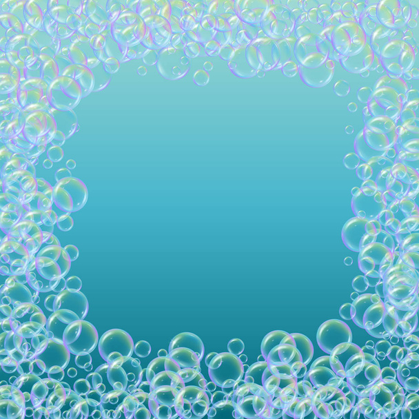 Bath foam on gradient background. - Vector, Image