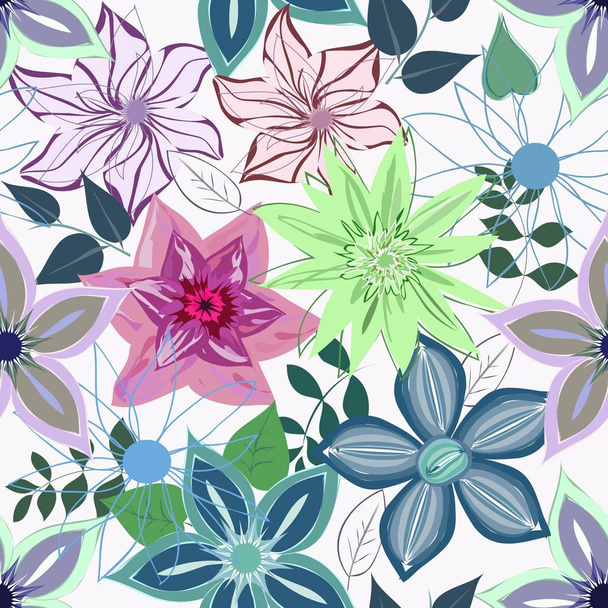 Abstrato flor sem costura fundo padrão - Vetor, Imagem