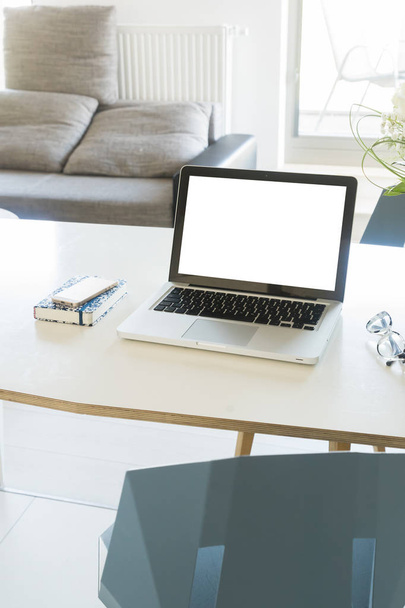 Work desk with laptop - Фото, изображение