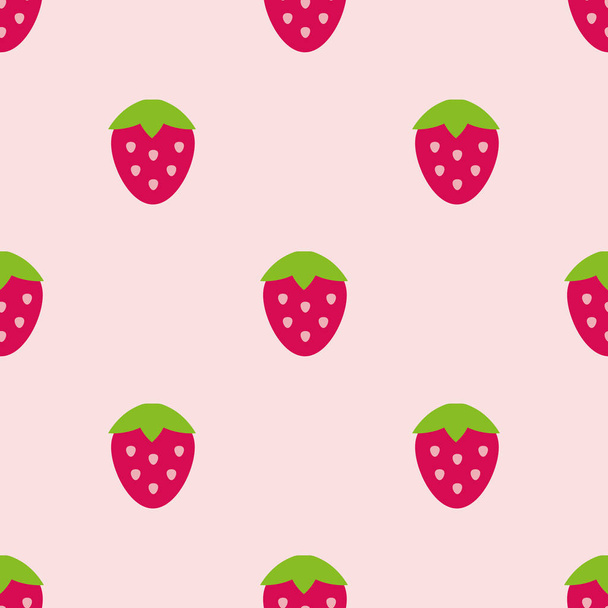 vector seamless color pattern of strawberry - Vector, imagen