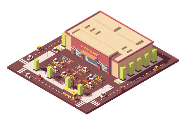 Vector isometric low poly supermarket - Vector, Image