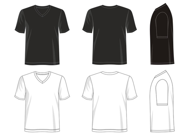design vetor t camisa modelo coleção para homens com cor preto branco
  - Vetor, Imagem