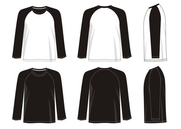 tasarım vektör t gömlek şablon koleksiyonu renk siyah beyaz olan erkekler için  - Vektör, Görsel