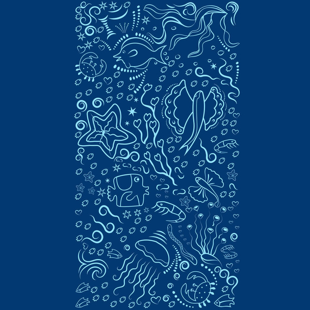 Frames with coral fish-02 - Vector, Imagen