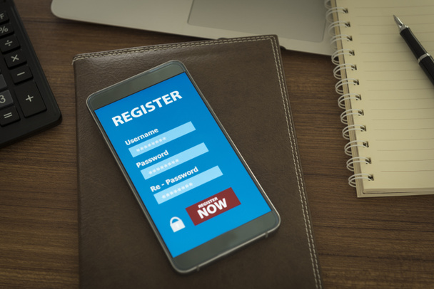 Register on a smartphone - Photo, Image
