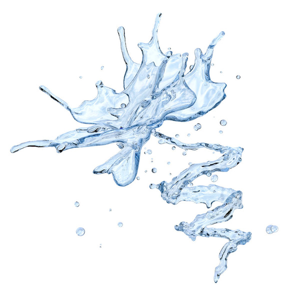 Water spiral with water crown isolated. 3D illustration - Foto, immagini