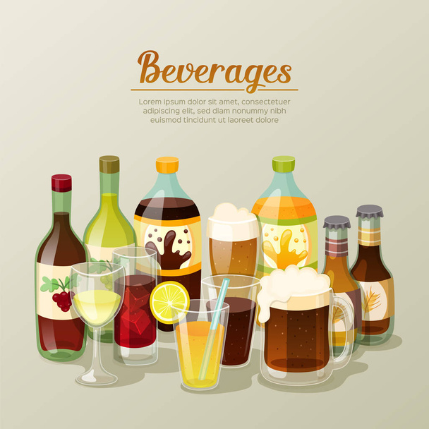Bebidas alcohólicas y bebidas
 - Vector, Imagen