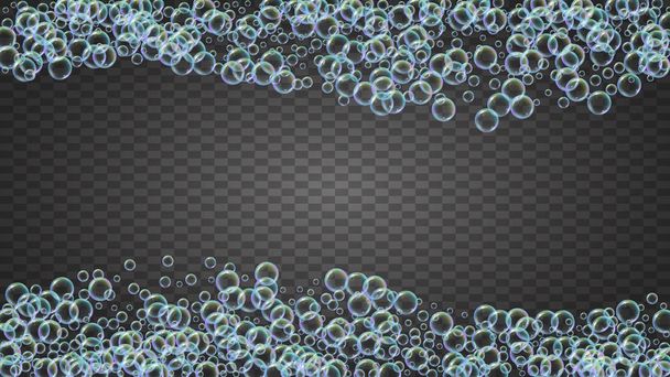 Shampoo bubbels op verloop achtergrond - Vector, afbeelding