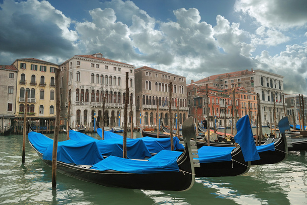 Венеція гондоли Панорама Гранд-канал - Фото, зображення