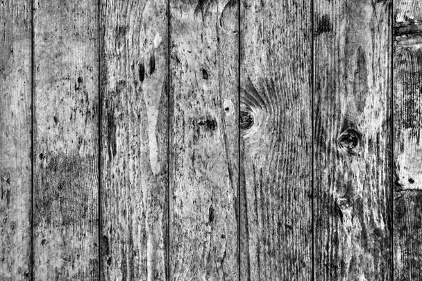 Viejo envejecido podrido agrietado anudado blanqueado gris y barnizado tablones de madera de pino escamosa textura grunge detalle
 - Foto, imagen