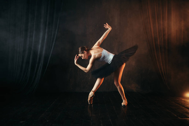 graceful and beautiful ballerina dancing in ballet class - Fotoğraf, Görsel