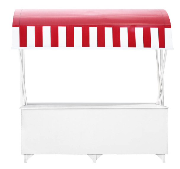 Market stand with red striped tent - Photo, Image