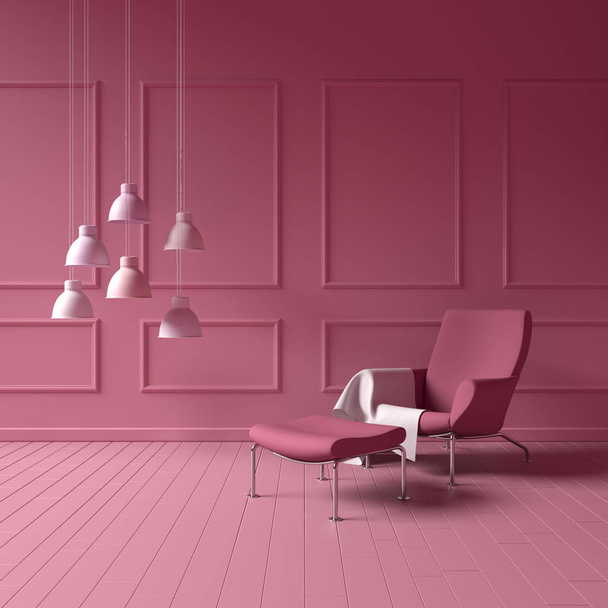 Roze interieur met roze monochroom Furnitures - Foto, afbeelding