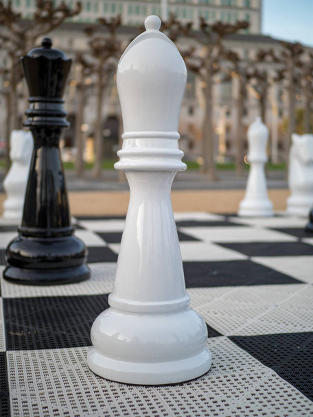 Bílý, v životní velikosti biskup kus v šachy - Fotografie, Obrázek