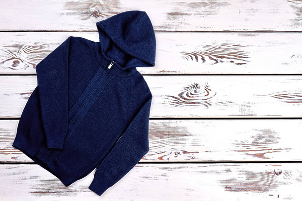 Baby boy knitted hooded sweater. - Photo, Image
