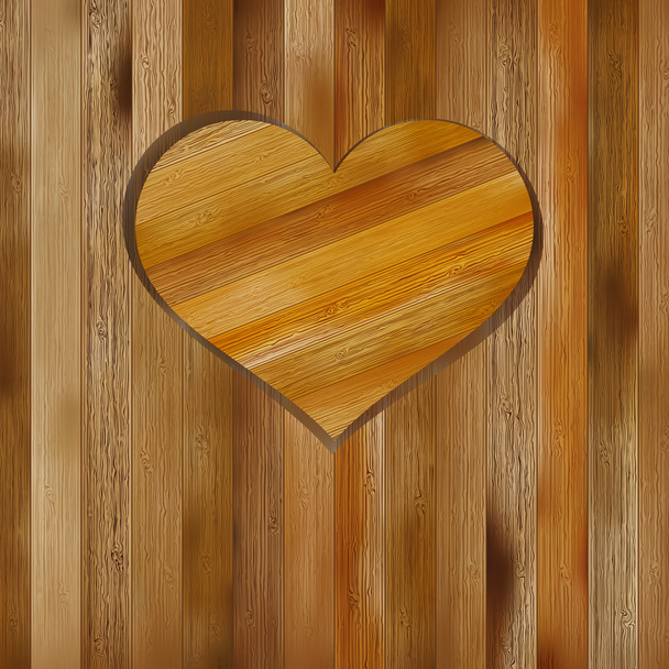 Heart in wood shape for your design. + EPS8 - Wektor, obraz