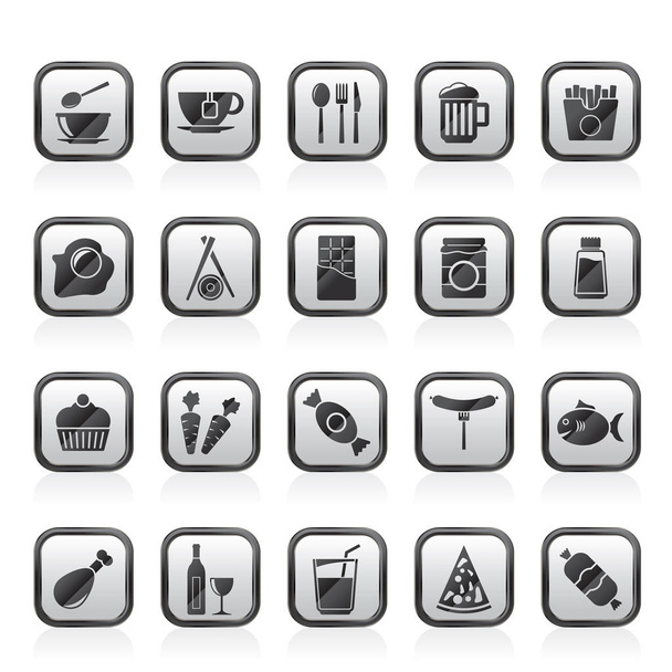 Different king of food and drinks icons 1 - vector icon set - Διάνυσμα, εικόνα