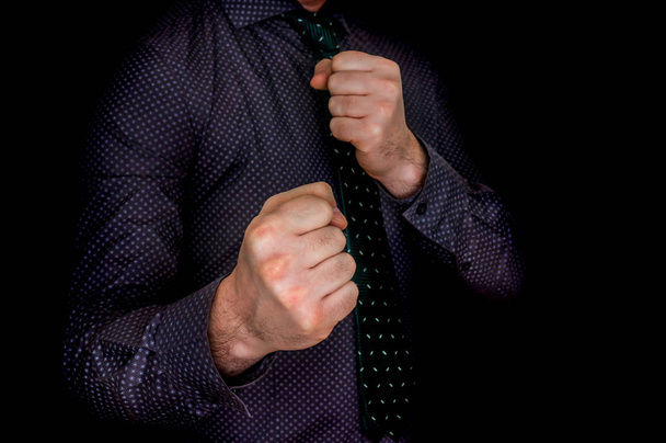 Young businessman with fists - Photo, Image