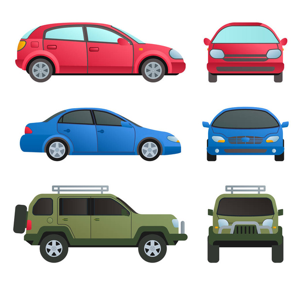 Auto auto voertuig vervoer typeontwerp reizen race model technologie stijl en generieke auto hedendaagse kid speelgoed platte vectorillustratie. - Vector, afbeelding