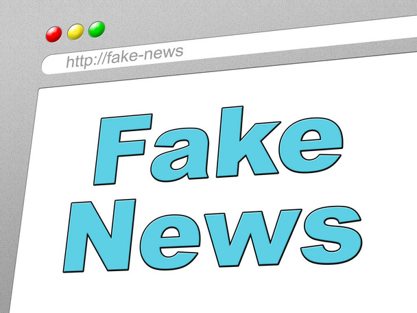 Fake News Laptop Computerbildschirm 3D Illustration - Foto, Bild