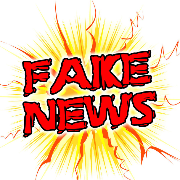 Fake News Cartoon-Nachricht mit Bändern 3D-Illustration - Foto, Bild