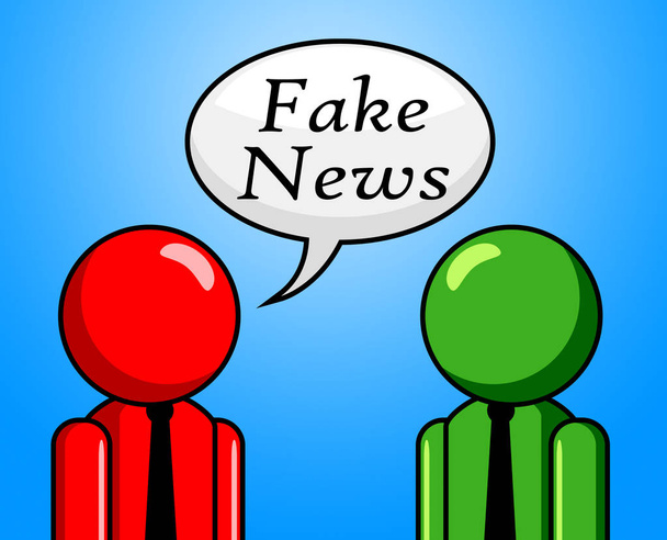 Fake-News-Mann erzählt eine andere 3D-Illustration - Foto, Bild