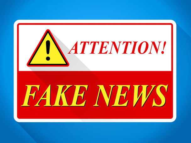 Noticias falsas Señal de advertencia de atención Ilustración 3d
 - Foto, imagen