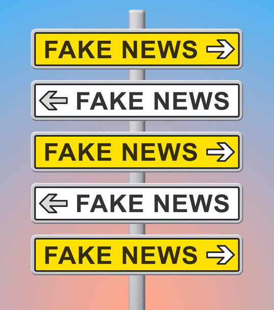 Fake News Signs Both Ways 3d Illustration - Photo, Image