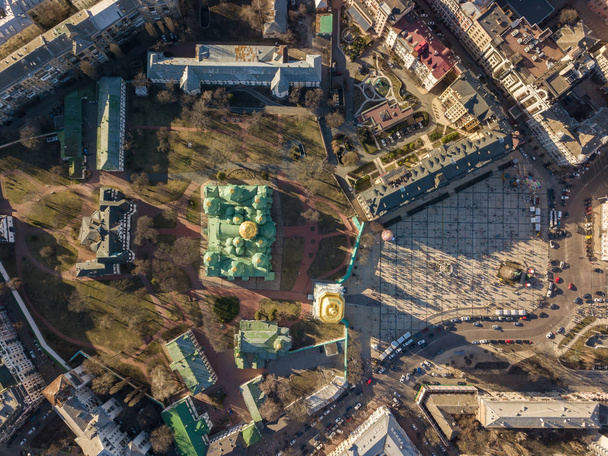 aerial view of Cathedral of St. Sophia, UNESCO World Heritage Site, in Kyiv city, Ukraine - Photo, image