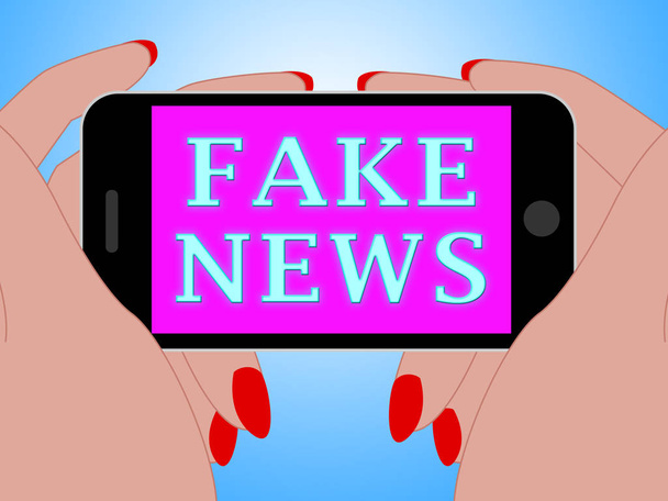 Fake News Mobiltelefon 3D Illustration - Foto, Bild