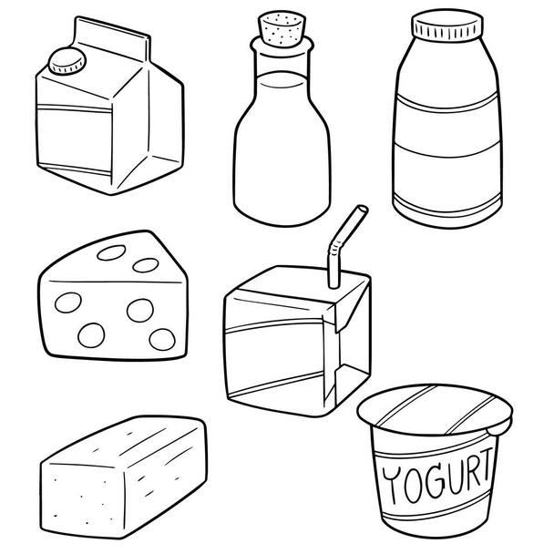 jeu vectoriel de produits laitiers
 - Vecteur, image