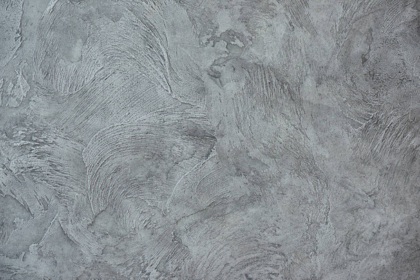 Texturized grey putty. Vintage or grungy background of venetian stucco texture as pattern wall. - Zdjęcie, obraz