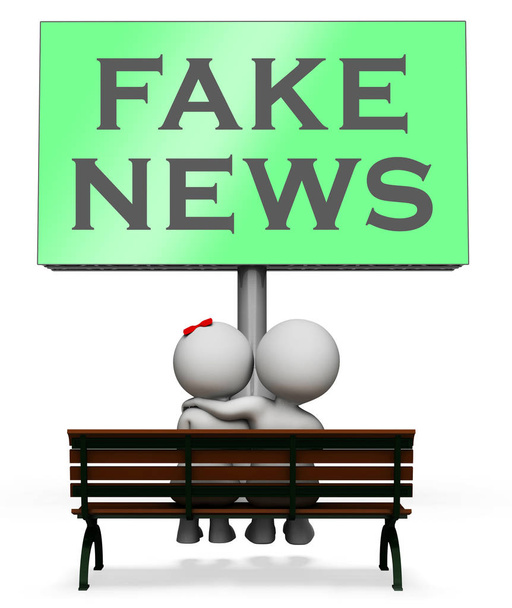 Signo de noticias falsas significa engañosa ilustración 3d
 - Foto, Imagen