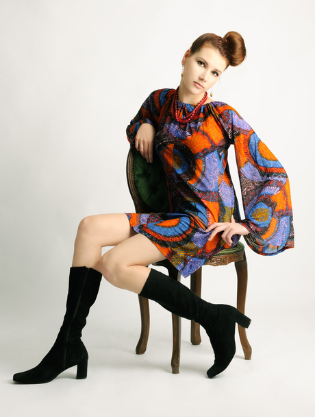 Retro revival fashion portrait - Zdjęcie, obraz