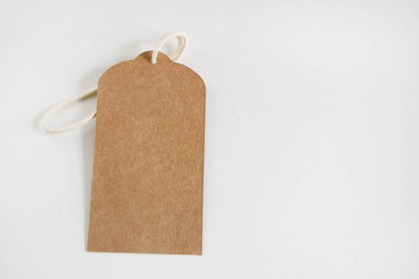 Blank label made of brown on a white background. - Фото, зображення