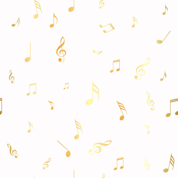 Abstract golden music notes seamless pattern background vector illustration for your design. Vector Illustration - Vector, Image