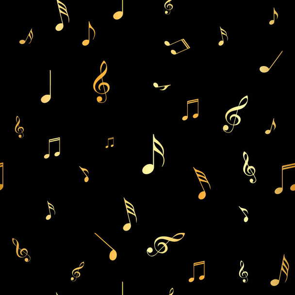 Altın müzik Dikişsiz desen arka plan vektör çizim tasarımınız için soyut - Vektör, Görsel
