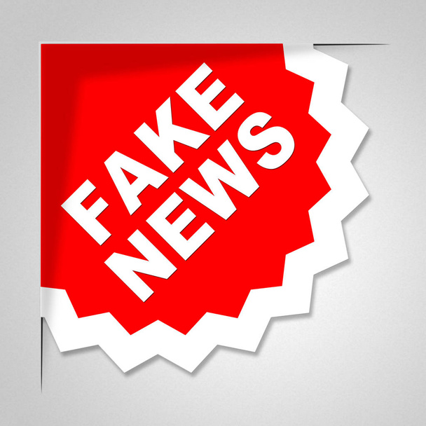 Fake-News-Plakette bedeutet unwahre 3D-Illustration - Foto, Bild