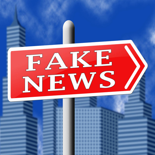 Signo de noticias falsas que muestra hechos alternativos 3d ilustración
 - Foto, imagen