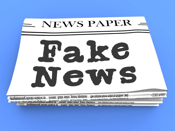 Titular de noticias falsas en un periódico 3d ilustración
 - Foto, Imagen