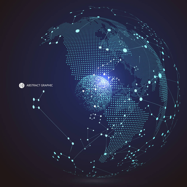 Mapa del mundo punto, línea, composición, que representa el global, conexión de red global, significado internacional
. - Vector, imagen