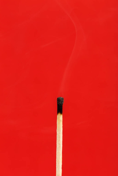 The faded wooden match close up - Foto, Imagen