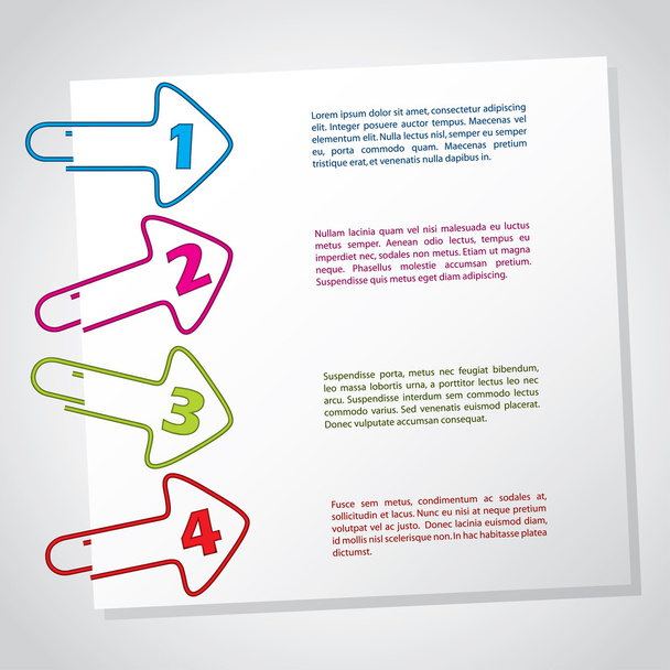 clipes de papel em forma de seta infográfico
 - Vetor, Imagem