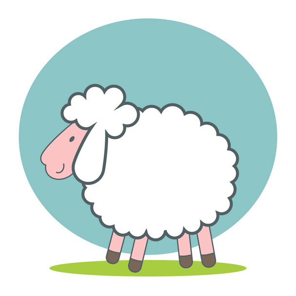 Sheep flat vector icon. Sheep sketch icon for web, mobile and infographics. Hand drawn . Isolated on white background. - Vetor, Imagem
