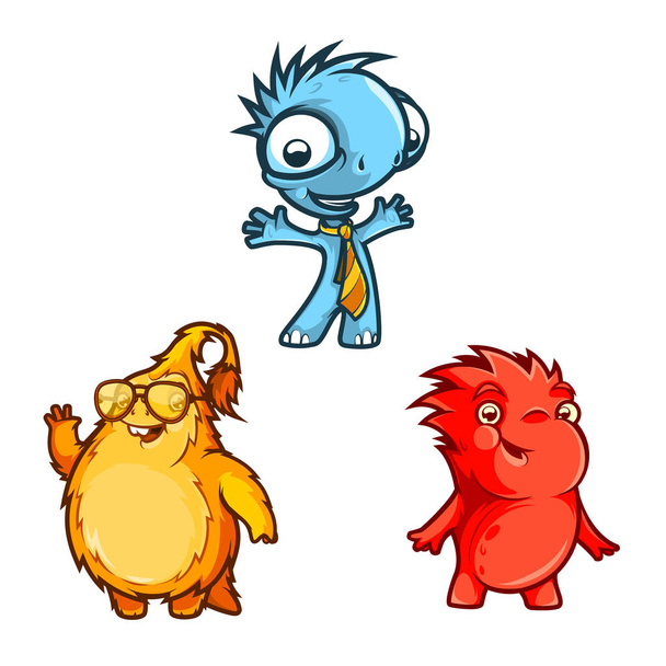 Three funny monsters - Vecteur, image