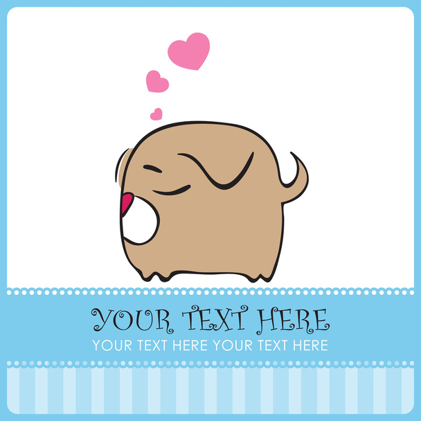 Nice sleeping doggy with hearts. Vector illustration. Place for your text. - Вектор,изображение